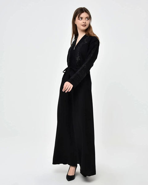 Marwa Fashion Abayas for Women Muslim - Comfortable Arabic Abaya Made from Nada Dubai/Forsan Silk with Beautiful Embroidery