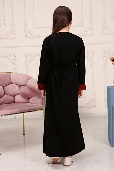 Marwa Fashion Designer Palestinian Thobe - Full Sleeve Embroidered Palestine Thoub - Arabic Dress for Muslim Women & Girls