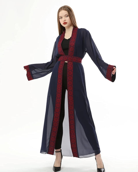 Marwa Fashion Thobe Dress for Women with Traditional Palestinian Embroidery - Islamic Muslim Costume Wedding, Party & Dinner