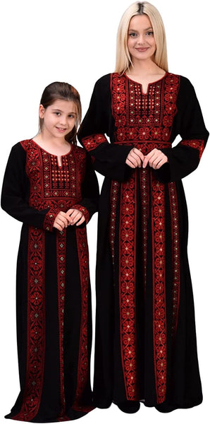 Marwa Fashion Palestinian Thobe Dress for Women - Traditional Palestinian Dress for Girl with Beautiful Embroidery