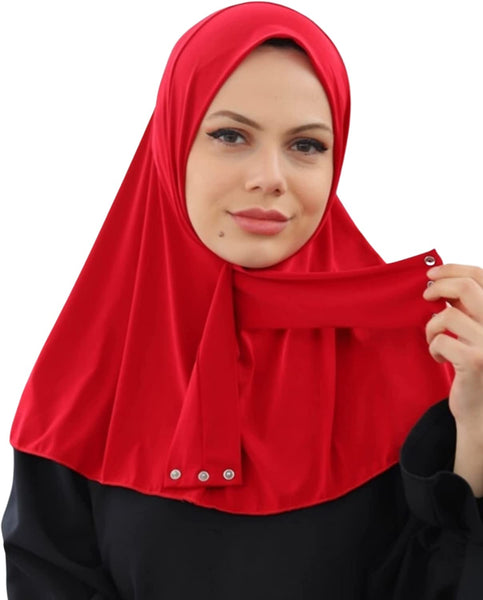 Marwa Fashion Muslim Hijab for Women - Premium Quality Hijab Scarves for Women Made up Polyester - Sweat Absorbent and can be Used on Every Occasion Red