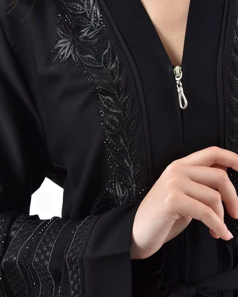 Marwa Fashion Abayas for Women Muslim - Comfortable Arabic Abaya Made from Nada Dubai/Forsan Silk with Beautiful Embroidery