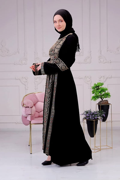Marwa Fashion Palestinian Thobe Dress for Women - Traditional Palestinian Dress for Girl with Beautiful Embroidery