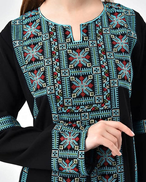 Marwa Fashion Palestinian Thobe Dress for Women - Traditional Palestinian Dress for Girl with Beautiful embroidery